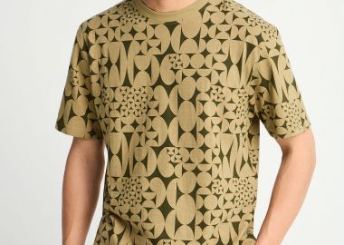 Ανδρικό relaxed t-shirt με μοτίβο - FUNKY BUDDHA - 