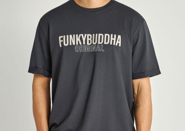 Ανδρικό relaxed t-shirt με τύπωμα - FUNKY BUDDHA - 