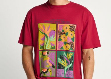 Ανδρικό relaxed t-shirt με τύπωμα - FUNKY BUDDHA - 