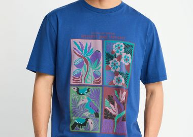 Ανδρικό relaxed t-shirt με τύπωμα - FUNKY BUDDHA - 