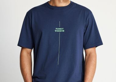 Ανδρικό relaxed t-shirt με τύπωμα - FUNKY BUDDHA - 