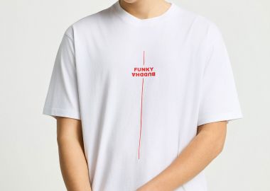 Ανδρικό relaxed t-shirt με τύπωμα - FUNKY BUDDHA - 