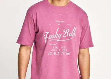 Ανδρικό relaxed t-shirt με τύπωμα - FUNKY BUDDHA - 