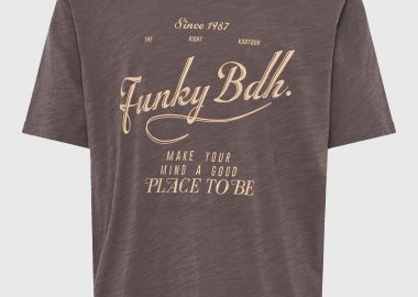Ανδρικό relaxed t-shirt με τύπωμα - FUNKY BUDDHA - 