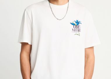 Ανδρικό relaxed t-shirt με τύπωμα στην πλάτη - FUNKY BUDDHA - 