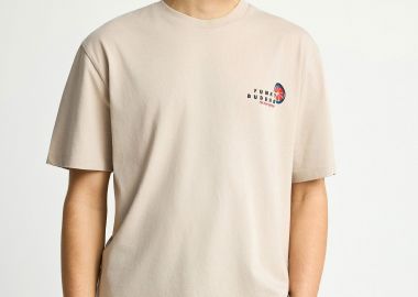 Ανδρικό relaxed t-shirt με τύπωμα στην πλάτη - FUNKY BUDDHA - 