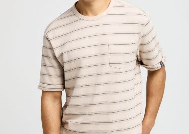 Ανδρικό ριγέ relaxed t-shirt - FUNKY BUDDHA - 