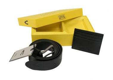 ΑΝΔΡΙΚΟ ΣΕΤ ΔΕΡΜΑΤΙΝΗ ΖΩΝΗ- ΘΗΚΗ ΠΙΣΤ.ΚΑΡΤΩΝ CAMEL ACTIVE ΜΑΥΡΟ - CAMEL ACTIVE - 