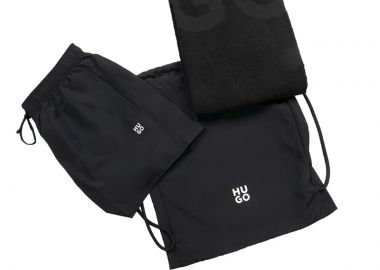 ΑΝΔΡΙΚΟ ΣΕΤ ΠΑΡΑΛΙΑΣ ΜΑΓΙΟ ΤΣΑΝΤΑ ΠΕΤΣΕΤΑ CRUISEY ΜΑΥΡΟ - HUGO - 