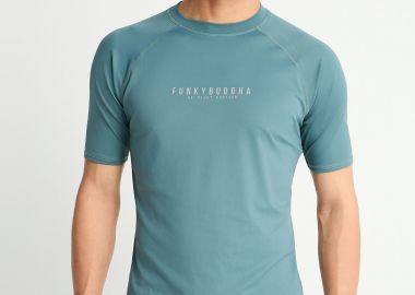 Ανδρικό slim fit t-shirt με τύπωμα - FUNKY BUDDHA - 