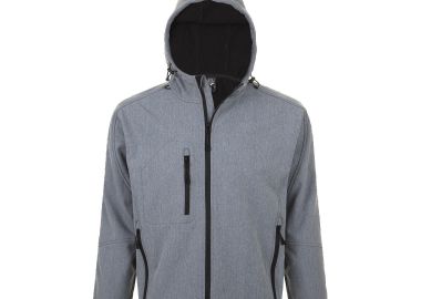Ανδρικό Softshell Μπουφάν με Κουκούλα 46602 SOL'S Replay Grey Melange - SOLS - 