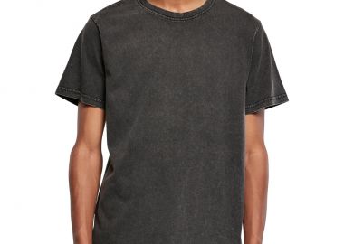 Ανδρικό T-shirt BY190-00007 Build Your Brand Acid Washed Round Neck Black - BYB - 