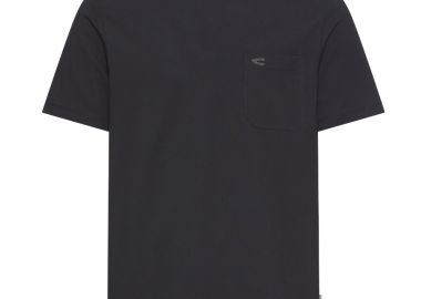 ΑΝΔΡΙΚΟ T-SHIRT CAMEL ACTIVE ΚΟΝΤΟΜΑΝΙΚO ΡΙΜΠ ΣΤΡΟΓΓΥΛΗ ΛΑΙΜΟΚΟΨΗ ΣΚΟΥΡΟ ΜΠΛΕ - CAMEL ACTIVE - 