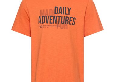 ΑΝΔΡΙΚΟ T-SHIRT CAMEL ACTIVE ΜΕ ΤΥΠΩΜΑ ΣΤΡΟΓΓΥΛΗ ΛΑΙΜΟΚΟΨΗ ΠΟΡΤΟΚΑΛΙ - CAMEL ACTIVE - 