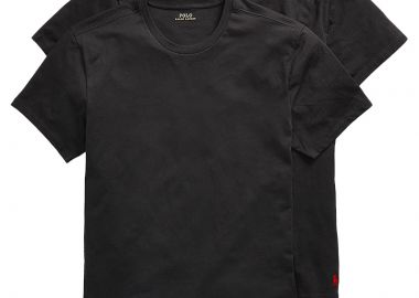 ΑΝΔΡΙΚΟ T-SHIRT CLASSIC 2-PACK CREW POLO RALPH LAUREN ΚΑΝΟΝΙΚΗ ΓΡΑΜΜΗ ΜΑΥΡΟ - POLO RALPH LAUREN - 