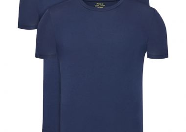 ΑΝΔΡΙΚΟ T-SHIRT CLASSIC 2-PACK CREW POLO RALPH LAUREN ΚΑΝΟΝΙΚΗ ΓΡΑΜΜΗ ΜΠΛΕ - POLO RALPH LAUREN - 