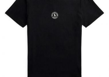 ΑΝΔΡΙΚΟ T-SHIRT CREW NECK POLO RALPH LAUREN ΚΟΝΤΟΜΑΝΙΚΟ ΚΑΝΟΝΙΚΗ ΓΡΑΜΜΗ ΜΑΥΡΟ - POLO RALPH LAUREN - 