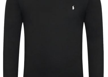 ΑΝΔΡΙΚΟ T-SHIRT CREW NECK POLO RALPH LAUREN ΜΑΚΡΥΜΑΝΙΚΟ ΚΑΝΟΝΙΚΗ ΓΡΑΜΜΗ ΜΑΥΡΟ - POLO RALPH LAUREN - 