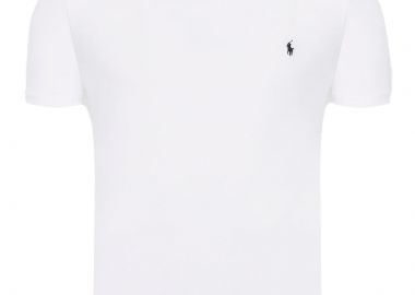 ΑΝΔΡΙΚΟ T-SHIRT CREW TOP POLO RALPH LAUREN ΚΑΝΟΝΙΚΗ ΓΡΑΜΜΗ ΛΕΥΚΟ - POLO RALPH LAUREN - 
