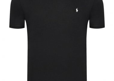 ΑΝΔΡΙΚΟ T-SHIRT CREW TOP POLO RALPH LAUREN ΚΑΝΟΝΙΚΗ ΓΡΑΜΜΗ ΜΑΥΡΟ - POLO RALPH LAUREN - 