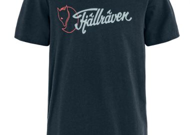 ΑΝΔΡΙΚΟ T-SHIRT FJALLRAVEN LOGO ΚΟΝΤΟΜΑΝΙΚΟ ΣΚΟΥΡΟ ΜΠΛΕ - FJALLRAVEN - 