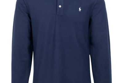 ΑΝΔΡΙΚΟ T-SHIRT HENLEY POLO RALPH LAUREN ΜΑΚΡΥΜΑΝΙΚΟ ΚΑΝΟΝΙΚΗ ΓΡΑΜΜΗ ΜΠΛΕ - POLO RALPH LAUREN - 