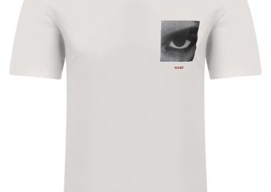 ΑΝΔΡΙΚΟ T-SHIRT HUGO DEYSS ΚΟΝΤΟΜΑΝΙΚΟ ΕΚΡΟΥ - HUGO - 