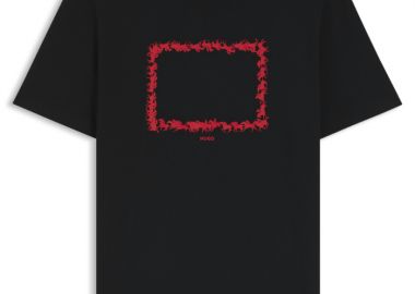 ΑΝΔΡΙΚΟ T-SHIRT HUGO DUHORSE ΚΟΝΤΟΜΑΝΙΚΟ ΜΑΥΡΟ - HUGO - 