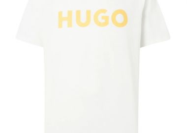 ΑΝΔΡΙΚΟ T-SHIRT HUGO DULIVIO ΚΟΝΤΟΜΑΝΙΚΟ ΜΕ ΤΥΠΩΜΑ ΕΚΡΟΥ - HUGO - 