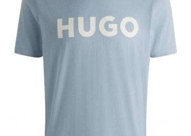 ΑΝΔΡΙΚΟ T-SHIRT HUGO DULIVIO ΚΟΝΤΟΜΑΝΙΚΟ ΜΕ ΤΥΠΩΜΑ ΓΑΛΑΖΙΟ - HUGO - 