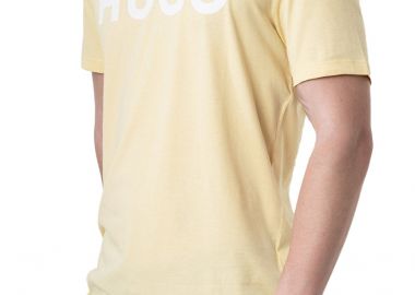 ΑΝΔΡΙΚΟ T-SHIRT HUGO DULIVIO ΚΟΝΤΟΜΑΝΙΚΟ ΜΕ ΤΥΠΩΜΑ ΚΙΤΡΙΝΟ - HUGO - 