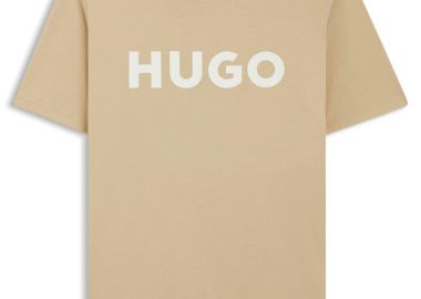 ΑΝΔΡΙΚΟ T-SHIRT HUGO DULIVIO ΚΟΝΤΟΜΑΝΙΚΟ ΜΕ ΤΥΠΩΜΑ ΜΠΕΖ - HUGO - 