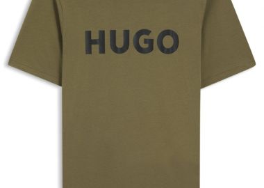 ΑΝΔΡΙΚΟ T-SHIRT HUGO DULIVIO ΚΟΝΤΟΜΑΝΙΚΟ ΜΕ ΤΥΠΩΜΑ ΠΡΑΣΙΝΟ - HUGO - 