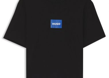 ΑΝΔΡΙΚΟ T-SHIRT HUGO NAYONIX ΚΟΝΤΟΜΑΝΙΚΟ ΜΑΥΡΟ - HUGO - 
