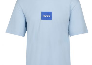 ΑΝΔΡΙΚΟ T-SHIRT HUGO NAYONIX ΚΟΝΤΟΜΑΝΙΚΟ ΜΠΛΕ - HUGO - 
