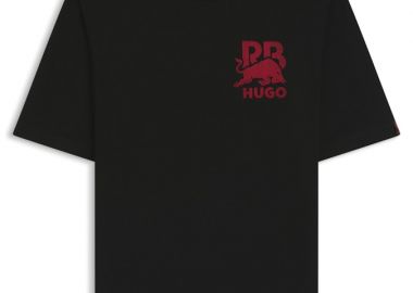 ΑΝΔΡΙΚΟ T-SHIRT HUGO X RB DELEL ΚΟΝΤΟΜΑΝΙΚΟ ΜΑΥΡΟ - HUGO - 
