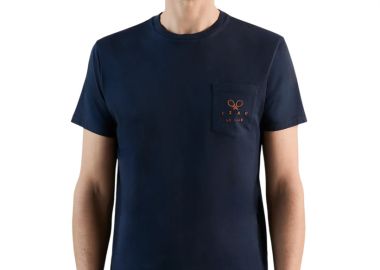 ΑΝΔΡΙΚΟ T-SHIRT IZAC GOLLAN ROLAND GARROS ΣΚΟΥΡΟ ΜΠΛΕ - IZAC - 