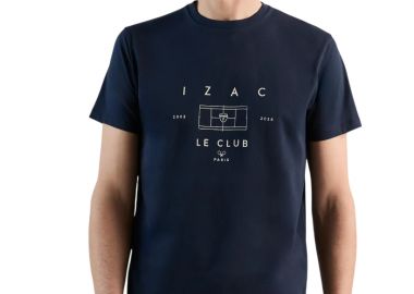 ΑΝΔΡΙΚΟ T-SHIRT IZAC GOSET ROLAND GARROS ΣΚΟΥΡΟ ΜΠΛΕ - IZAC - 