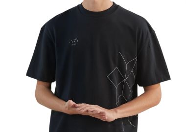 ΑΝΔΡΙΚΟ T-SHIRT IZAC GRAPHY OVERSIZED ΜΑΥΡΟ - IZAC - 