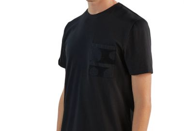 ΑΝΔΡΙΚΟ T-SHIRT IZAC GRONY ΜΕ ΤΣΕΠΗ ΜΑΥΡΟ - IZAC - 