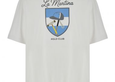 ΑΝΔΡΙΚΟ T-SHIRT LA MARTINA ΚΟΝΤΟΜΑΝΙΚΟ ΜΕ ΤΥΠΩΜΑ ΛΕΥΚΟ - LA MARTINA - 