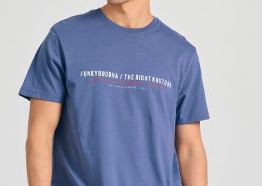 Ανδρικό t-shirt με Funky Buddha τύπωμα στο στήθος - FUNKY BUDDHA - 