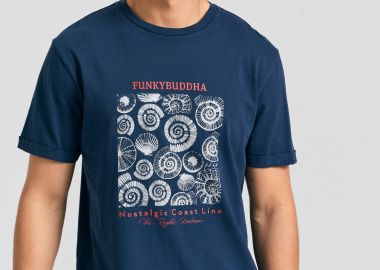 Ανδρικό t-shirt με graphic τύπωμα στο στήθος - FUNKY BUDDHA - 