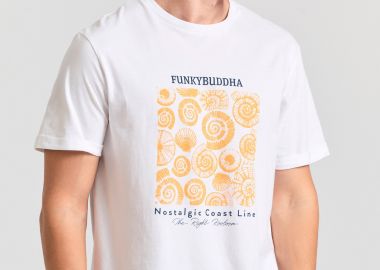 Ανδρικό t-shirt με graphic τύπωμα στο στήθος - FUNKY BUDDHA - 