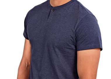Ανδρικό T-shirt με κουμπί PREMIER PR219 Comis Navy Melange -  - 