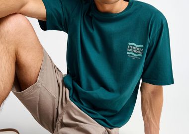 Ανδρικό t-shirt με τύπωμα στην πλάτη - FUNKY BUDDHA - 