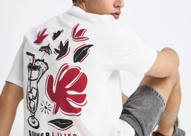 Ανδρικό t-shirt με τύπωμα στην πλάτη - FUNKY BUDDHA - 