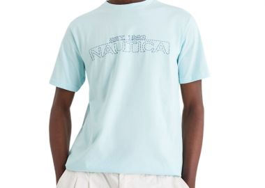 ΑΝΔΡΙΚΟ T-SHIRT NAUTICA ΚΟΝΤΟΜΑΝΙΚΟ ΓΑΛΑΖΙΟ - NAUTICA - 