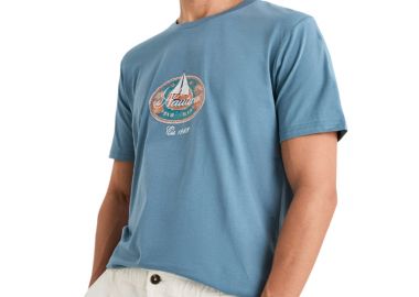 ΑΝΔΡΙΚΟ T-SHIRT NAUTICA ΚΟΝΤΟΜΑΝΙΚΟ ΓΑΛΑΖΙΟ - NAUTICA - 