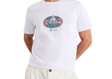 ΑΝΔΡΙΚΟ T-SHIRT NAUTICA ΚΟΝΤΟΜΑΝΙΚΟ ΛΕΥΚΟ - NAUTICA - 